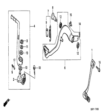 Bolt, flange, 6x22 90112-GBF-830, Honda